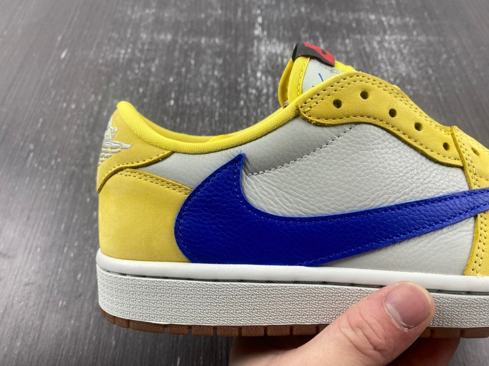 Low Top Sneakers, Blue White Yellow Colorway, Reverse Hook Design, Lace Up Design, Casual Gift for Sneaker Fans