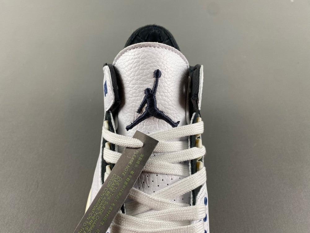 Low Top Sneakers, Blue White Black Colorway, Leather Footwear, Lace Up Design, Casual Gift for Sneaker Fans