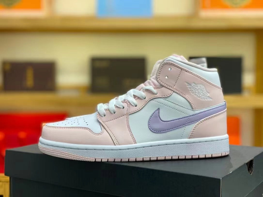 Mid Top Sneakers, Purple Pink Colorway, Lace Up Design, Casual Gift for Sneaker Fans