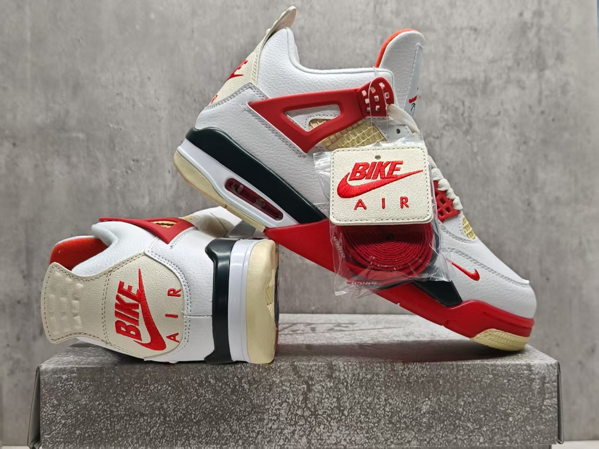 Mid Top Sneakers, Red Colorway, Lace Up Design, Casual Gift for Sneaker Fans