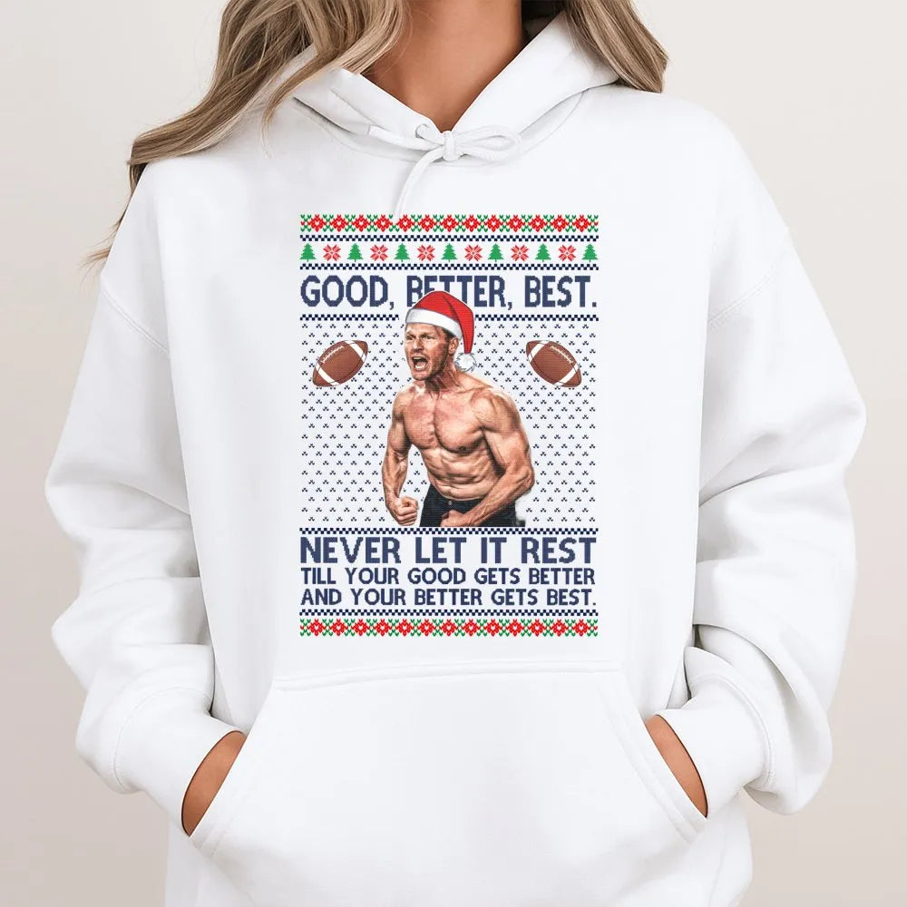 Humorous Football Coach Sweatshirt, Football Coach Ugly Christmas Hoodie, Motivational Sports Hoodie, Holiday Game Day Pullov