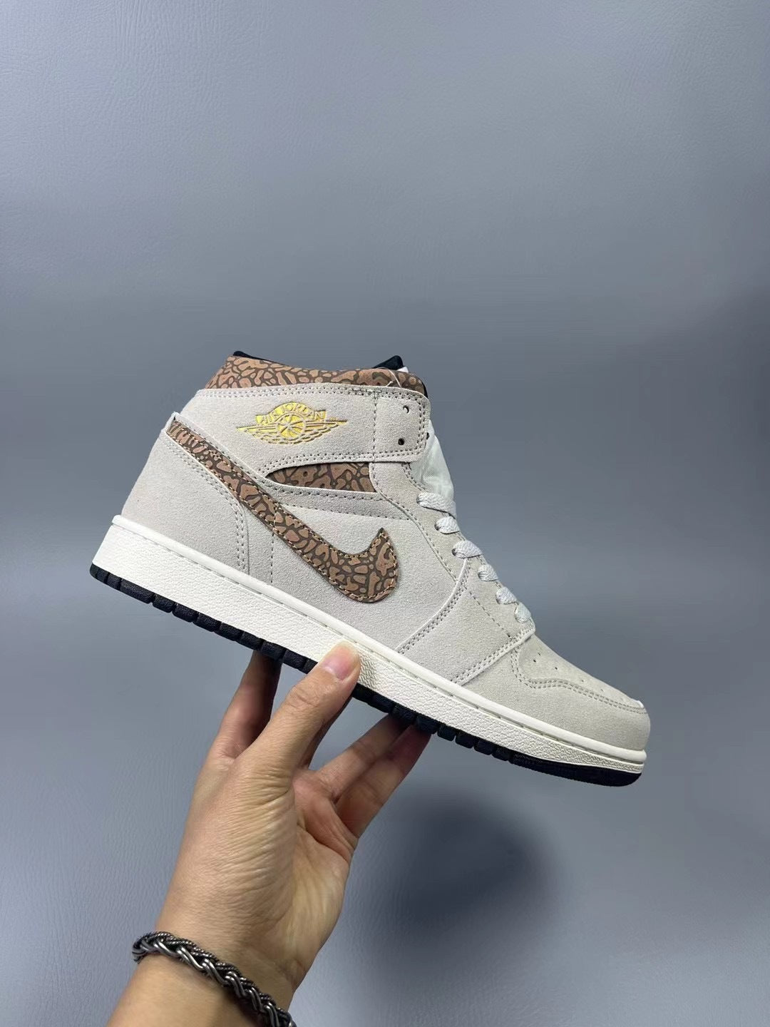 Sneakers, Gray Brown Colorway, Lace Up Design, Casual Gift for Sneaker Fans