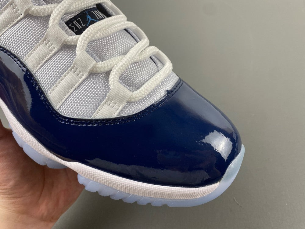 Low Top Sneakers, Navy Blue White Colorway, Lace Up Design, Casual Gift for Sneaker Fans