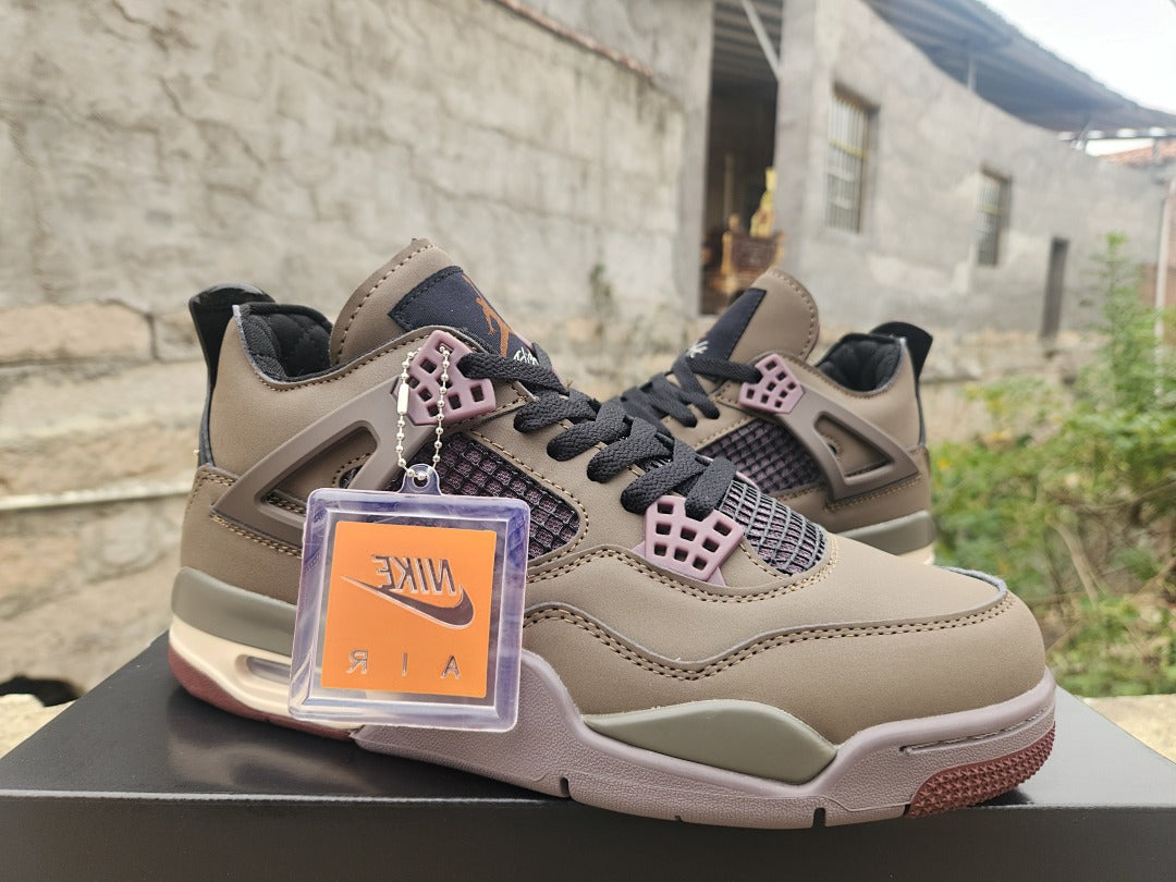 Mid Top Sneakers, Brown Colorway, Lace Up Design, Casual Gift for Sneaker Fans