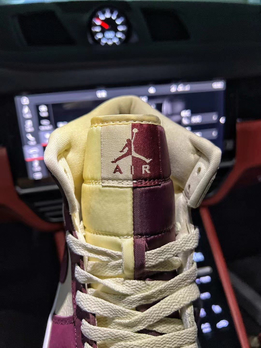 Mid Top Sneakers, Burgundy Khaki Colorway, Mismatched Colorway, Lace Up Design, Casual Gift for Sneaker Fans