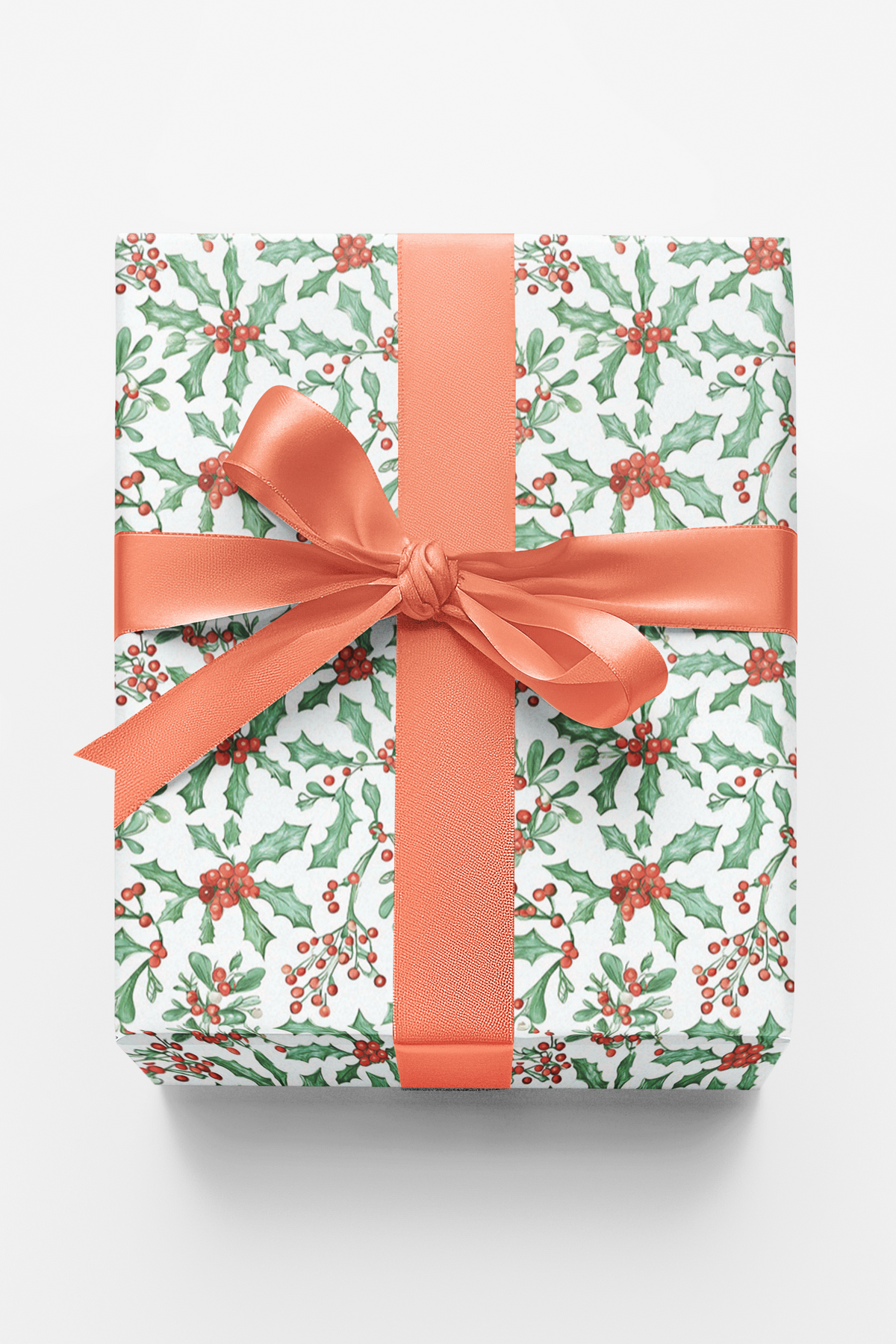 Holly Berry Holiday Gift Wrap, Christmas Mistletoe Wrapping Paper, Botanical Winter Gift Wrapping Paper, Festive Xmas Wrappin