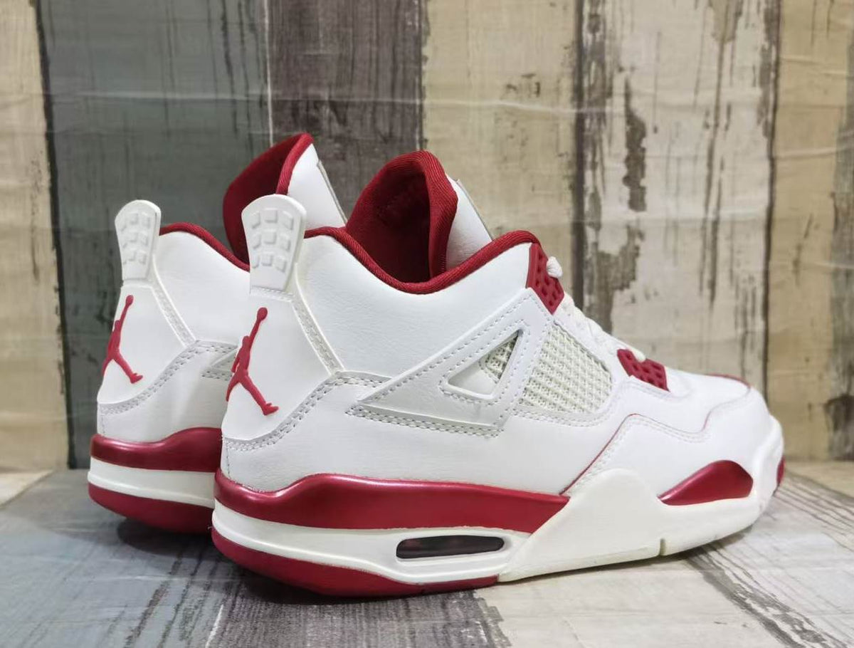 Mid Top Sneakers, Red Colorway, Lace Up Design, Casual Gift for Sneaker Fans