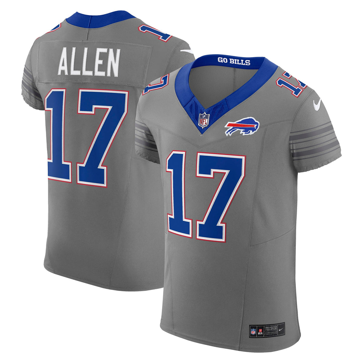 Buffalo Bills Josh Allen Gray Nickel City Vapor F.U.S.E. Elite Jersey