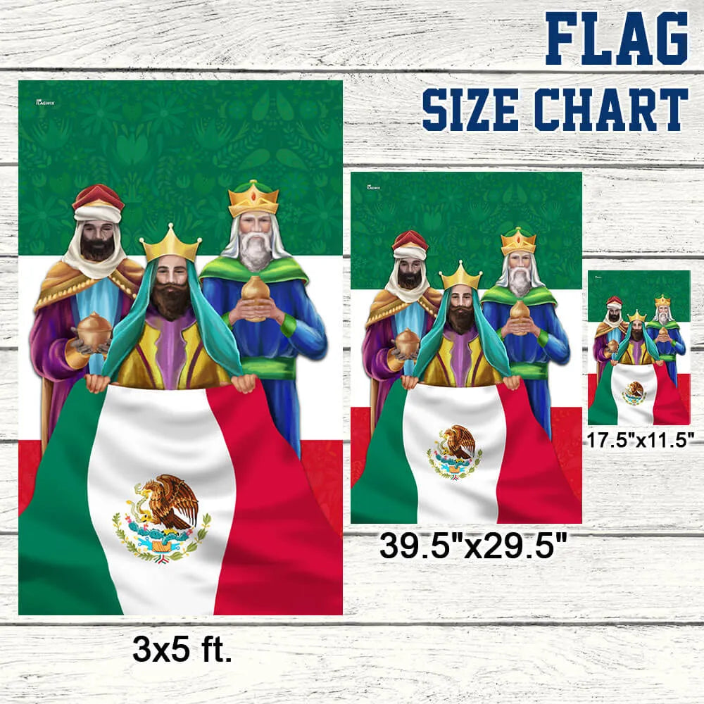 Epiphany Nativity Yard Flag, Three Kings Mexican Flag Garden Flag, Double Sided Heritage Holiday Lawn Flag, Christmas Present