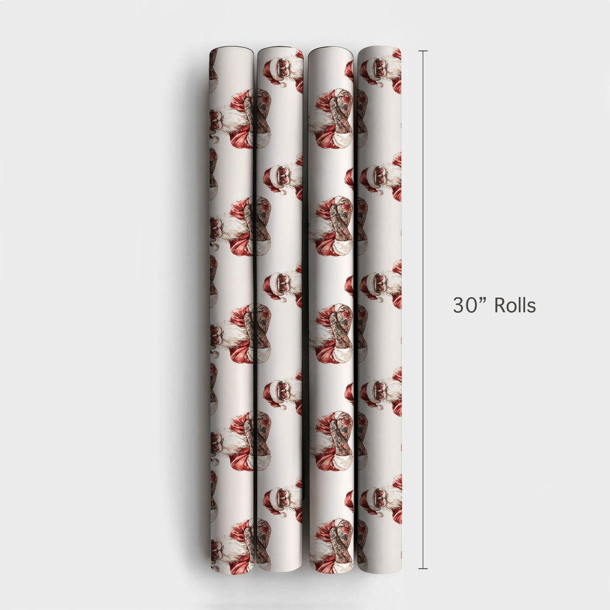Tattooed Santa Christmas Wrapping Paper, Cool Sunglasses Santa Wrapping Paper, Edgy Holiday Gift Wrap, Fun Xmas Gift Wrapping
