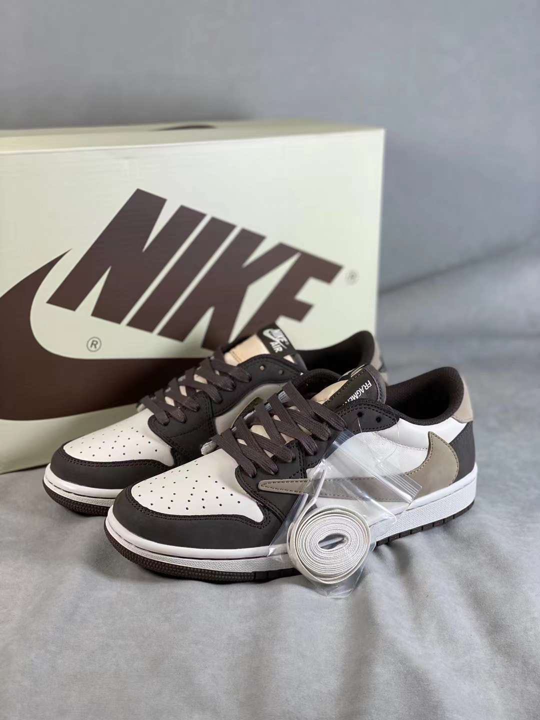 Basketball Shoes, Brown White Colorway, Reverse Hook Design, Lace Up Design, Casual Gift for Shoe Lovers