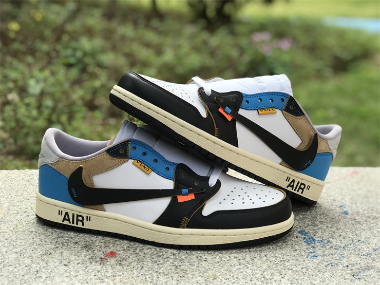 Low Top Sneakers, Blue White Black Colorway, Lace Up Design, Casual Gift for Sneaker Fans