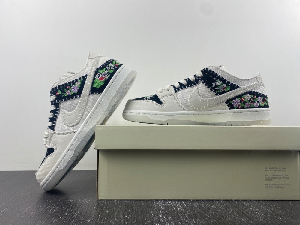 Low Top Sneakers, Black White Colorway, Embroidered Detail, Lace Up Design, Casual Gift for Sneaker Fans