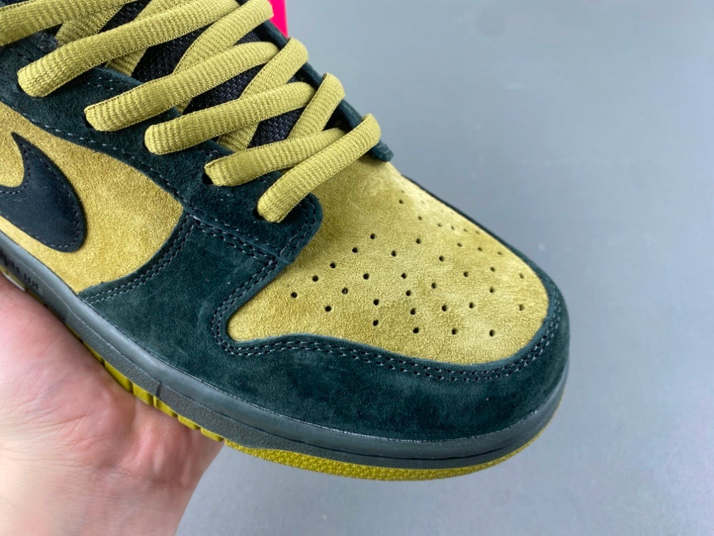 Low Top Sneakers, Army Green Yellow Colorway, Lace Up Design, Casual Gift for Sneaker Fans