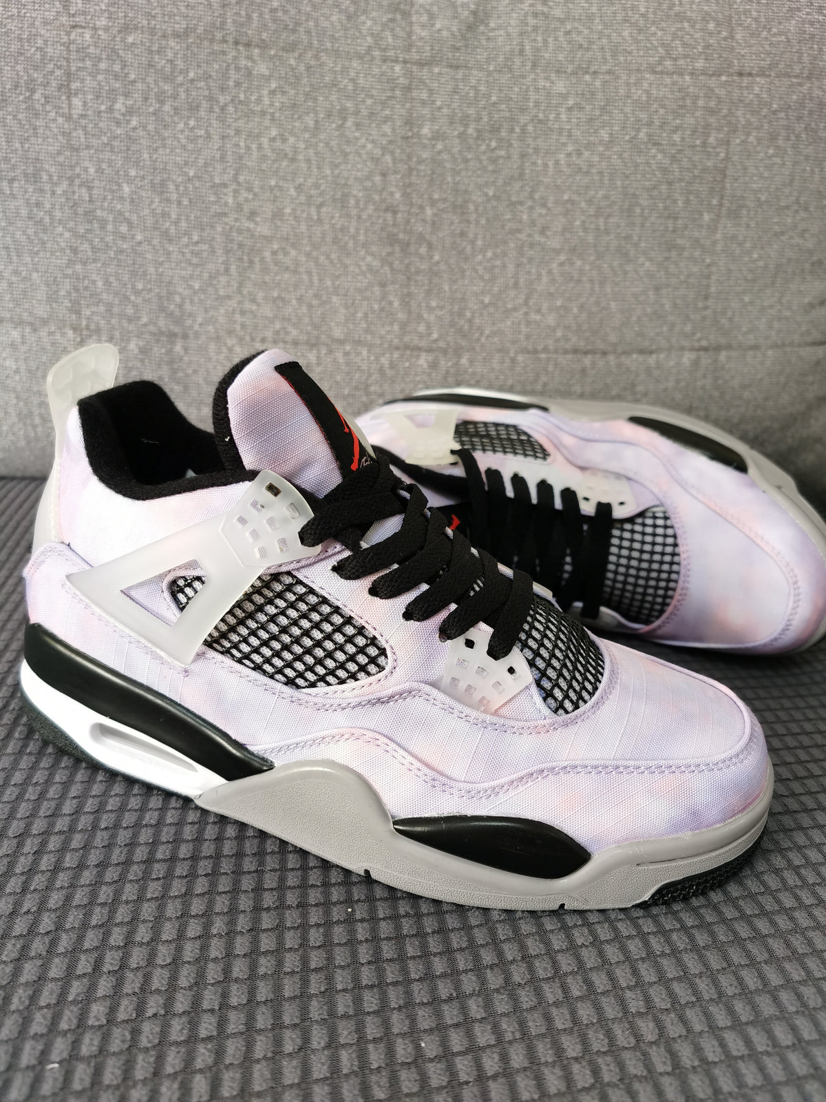 Basketball Shoes, White Black Colorway, Tie Dye Pattern, Lace Up Design, Casual Gift for Shoe Lovers