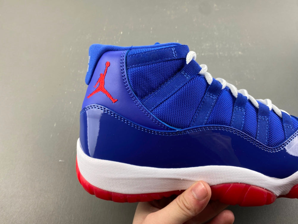 Low Top Sneakers, Royal Blue White Red Colorway, Patent Leather Footwear, Lace Up Design, Casual Gift for Sneaker Fans
