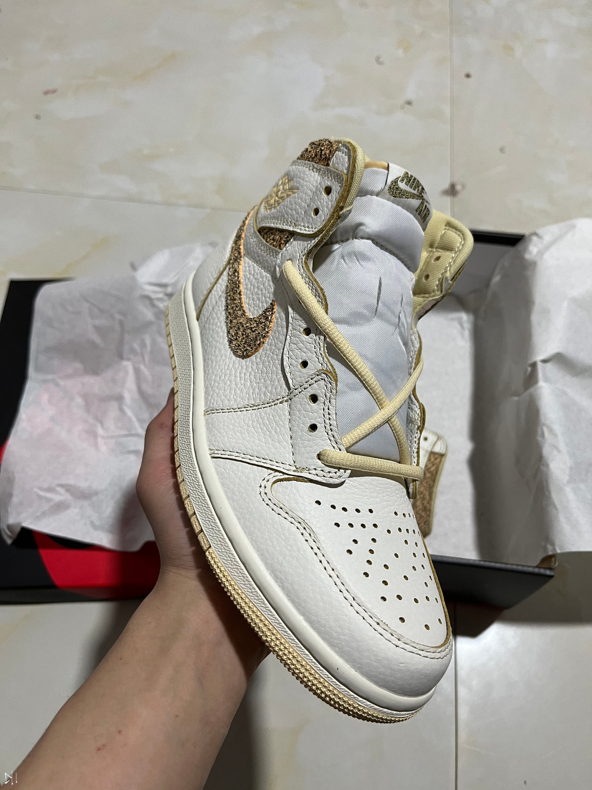 High Top Sneakers, Off White Colorway, Lace Up Design, Casual Gift for Sneaker Fans