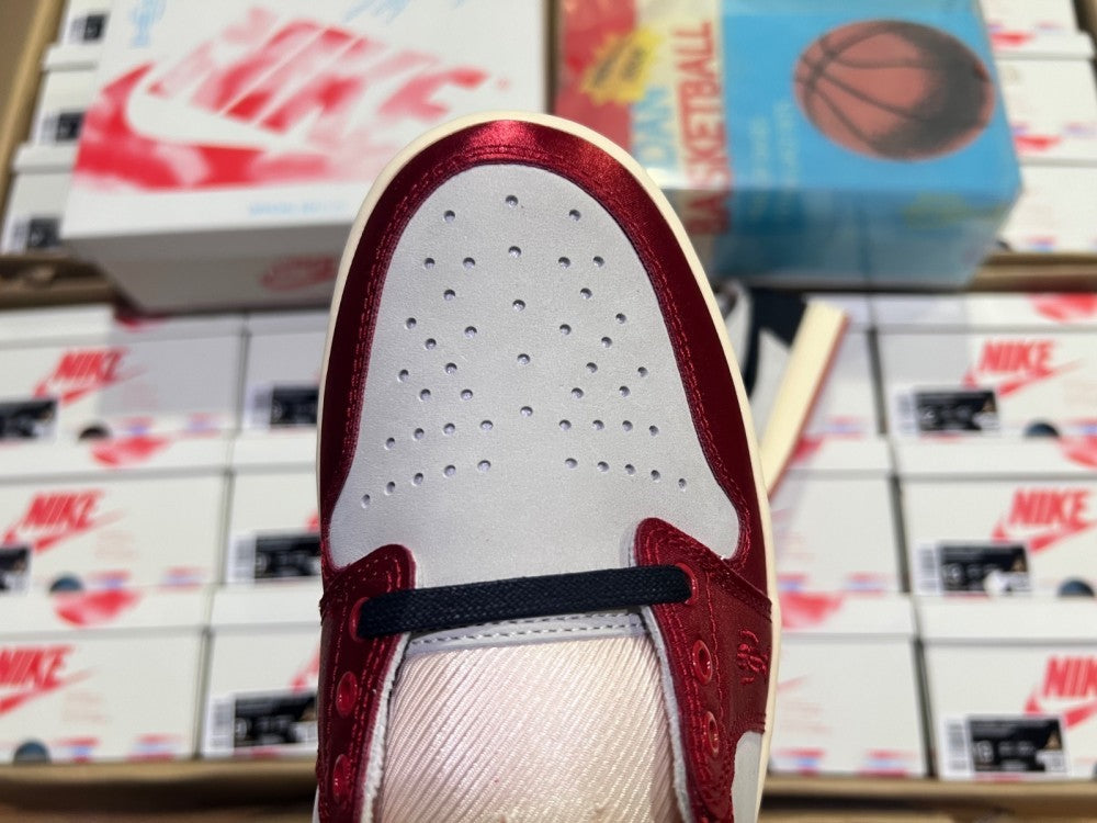Low Top Sneakers, White Red Colorway, Lace Up Design, Casual Gift for Sneaker Fans