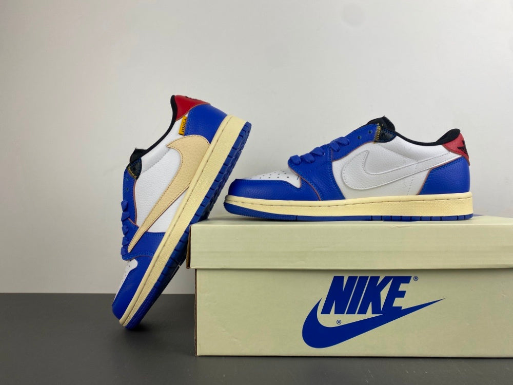 Low Top Sneakers, Blue White Colorway, Reverse Hook Design, Lace Up Design, Casual Gift for Sneaker Fans