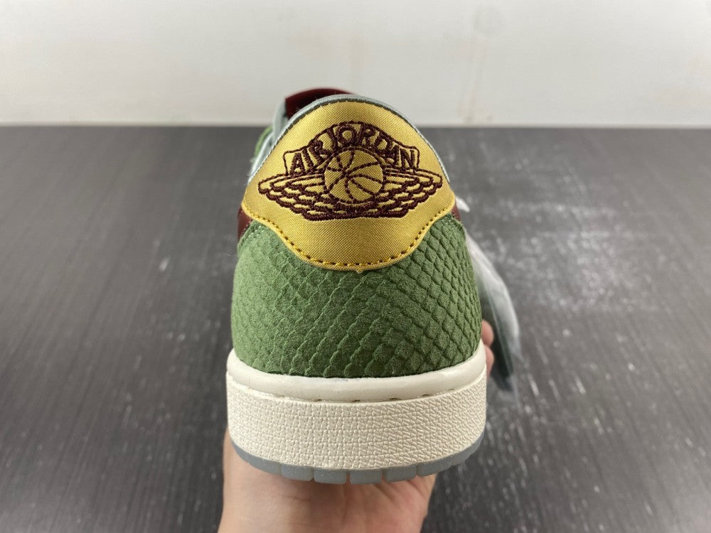 Low Top Sneakers, White Red Green Gold Colorway, Lace Up Design, Casual Gift for Sneaker Fans