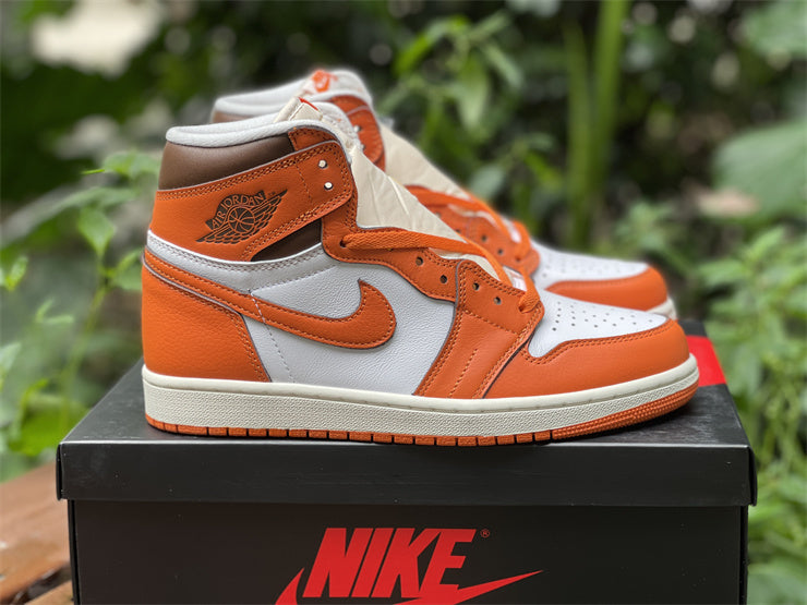 High Top Sneakers, Orange White Colorway, Lace Up Design, Casual Gift for Sneaker Fans