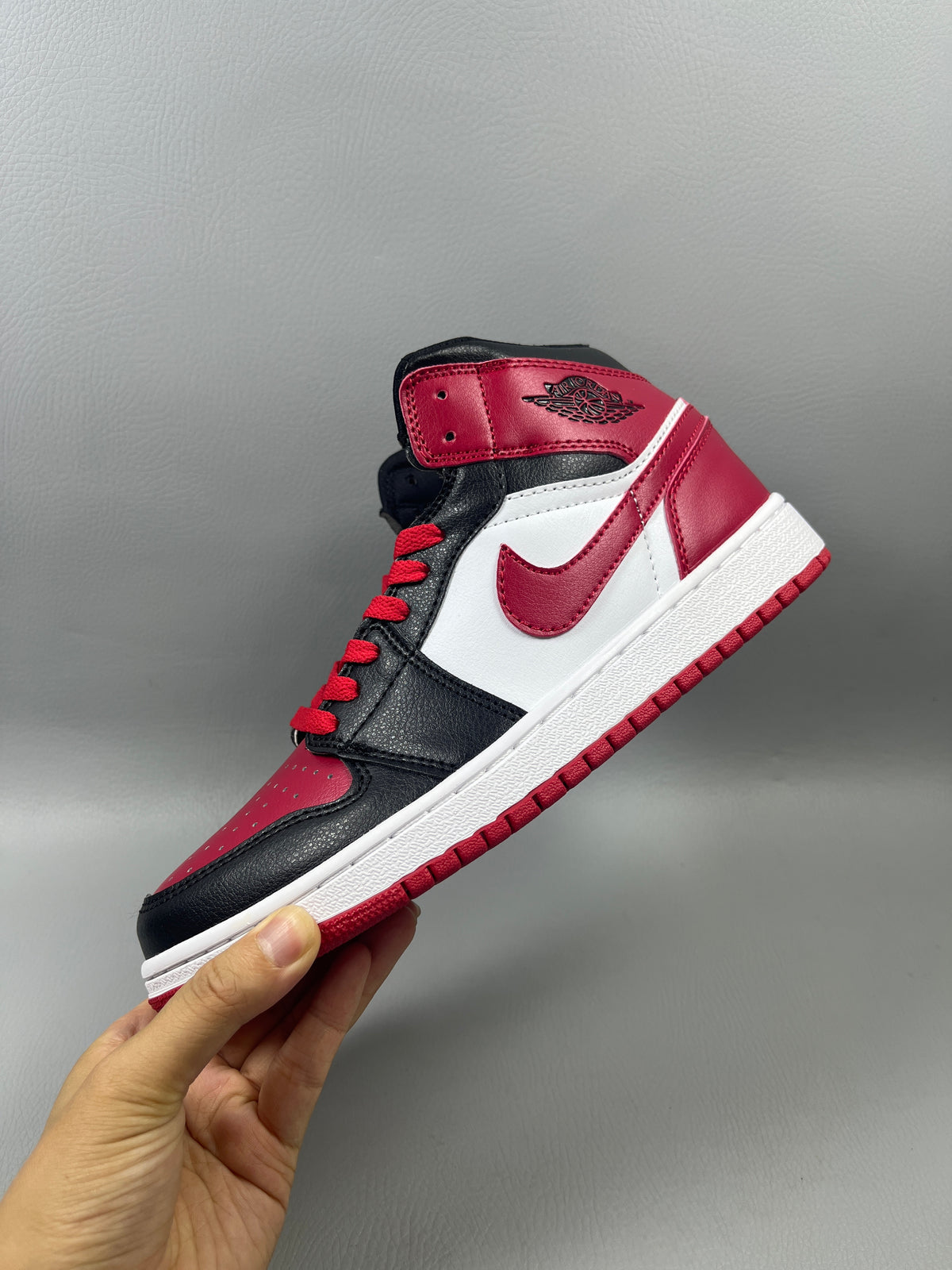 High Top Sneakers, Red Colorway, Lace Up Design, Casual Gift for Sneaker Fans