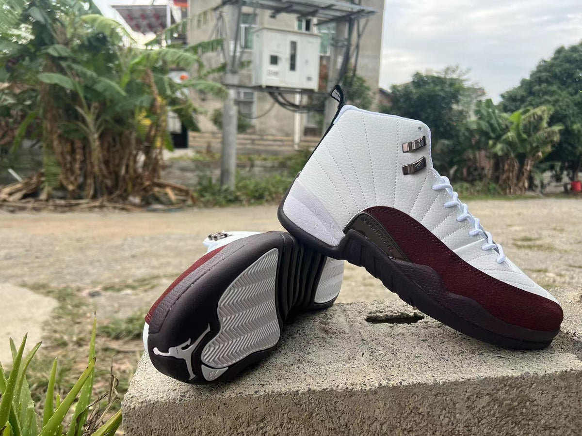 Sneakers, White Burgundy Colorway, Lace Up Design, Casual Gift for Sneaker Fans