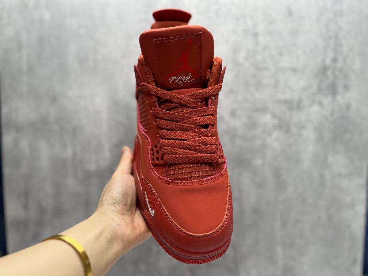 Mid Top Sneakers, Red Colorway, Lace Up Design, Casual Gift for Sneaker Fans