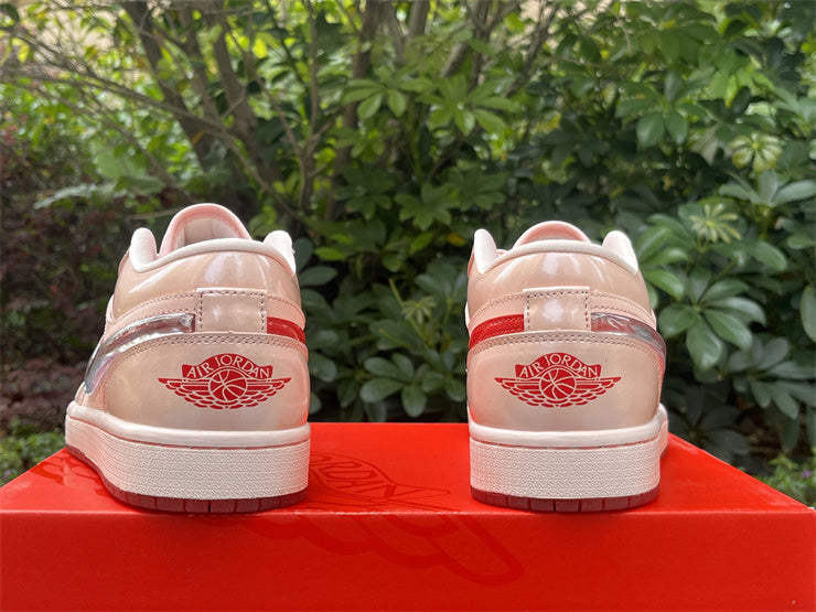 Low Top Sneakers, Pink Red Colorway, Valentine Design, Lace Up Design, Casual Gift for Sneaker Fans
