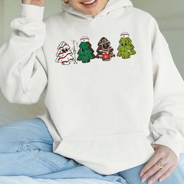 Holiday Tree Medical Hoodie, Nurse Christmas Hoodie, Stethoscope Xmas Graphic Sweatshirt, Nursing Student Pullover Hoodie, RN