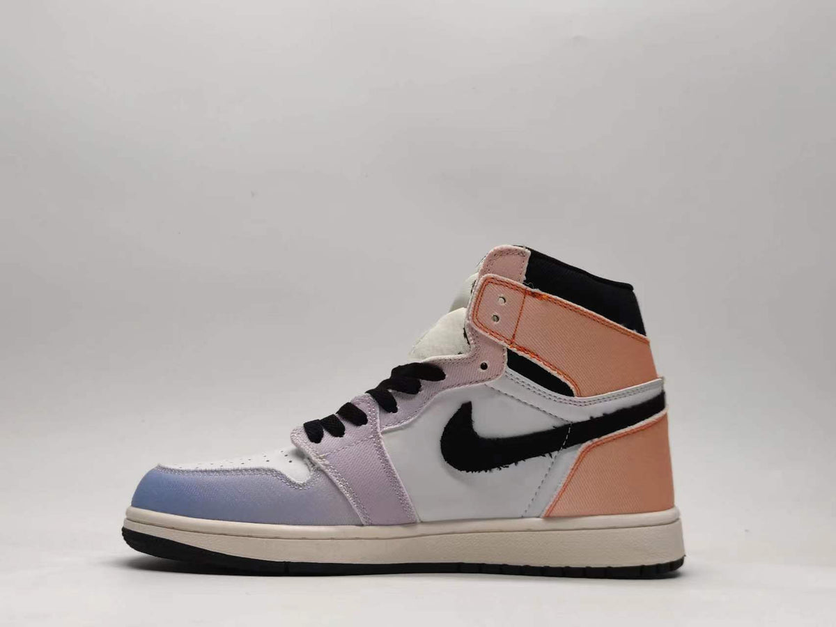 Sneakers, White Colorway, Gradient Colorway, Lace Up Design, Casual Gift for Sneaker Fans
