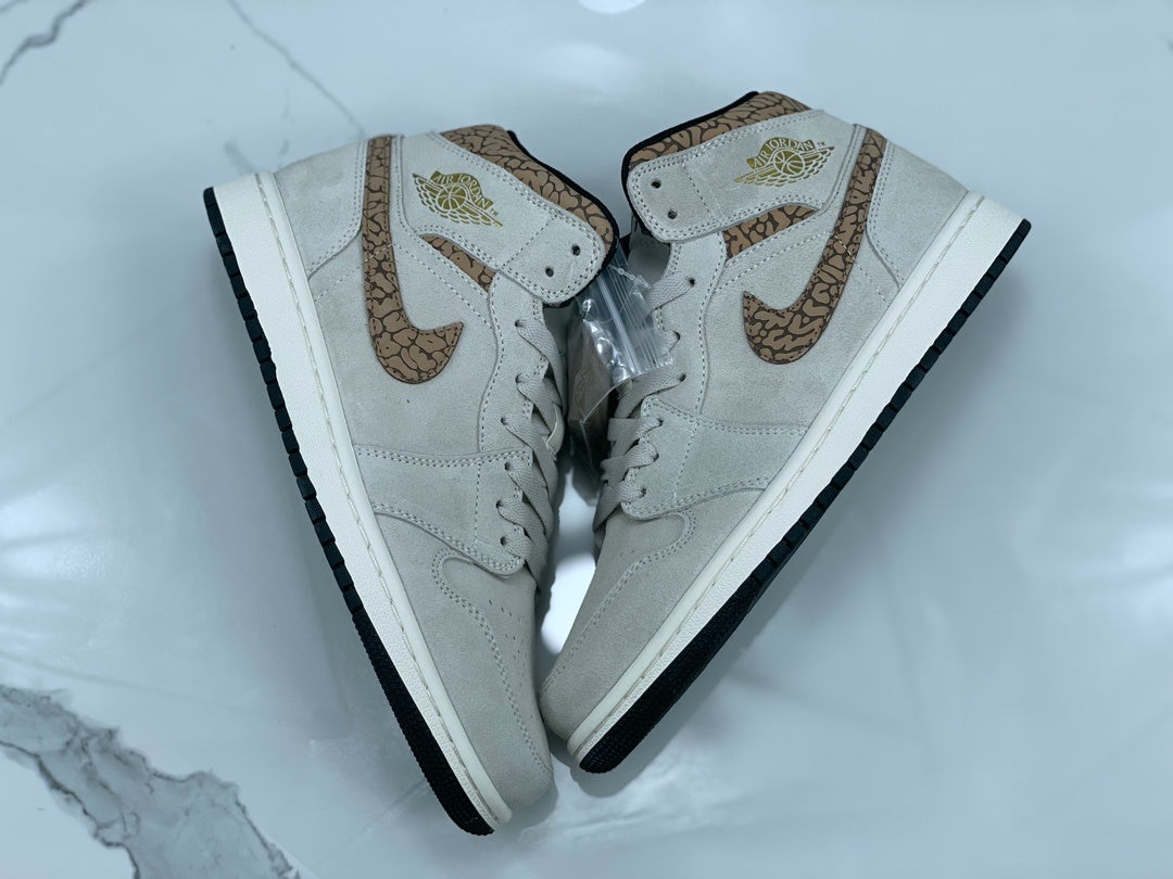 Mid Top Sneakers, Gray Brown Colorway, Lace Up Design, Casual Gift for Sneaker Fans