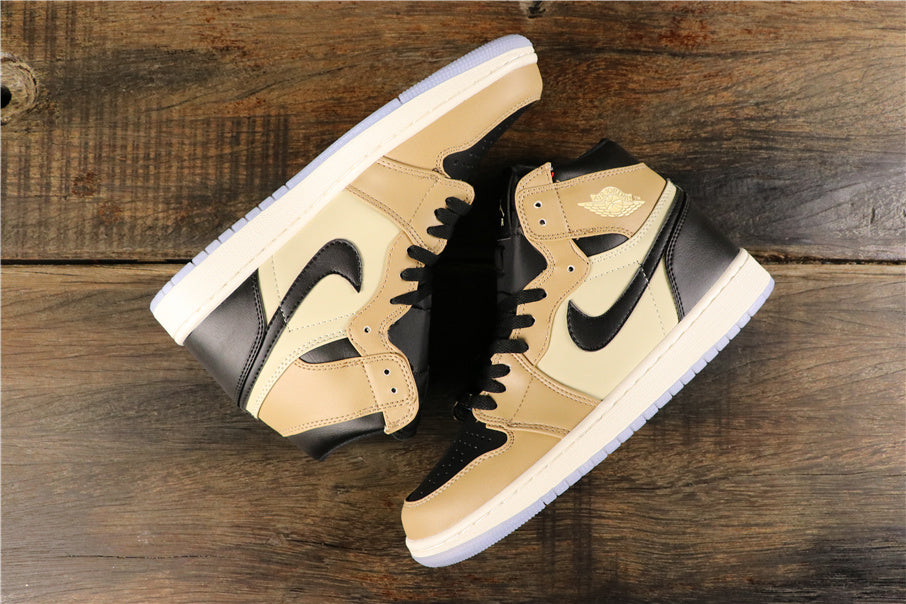Sneakers, Beige Black Colorway, Lace Up Design, Casual Gift for Sneaker Fans