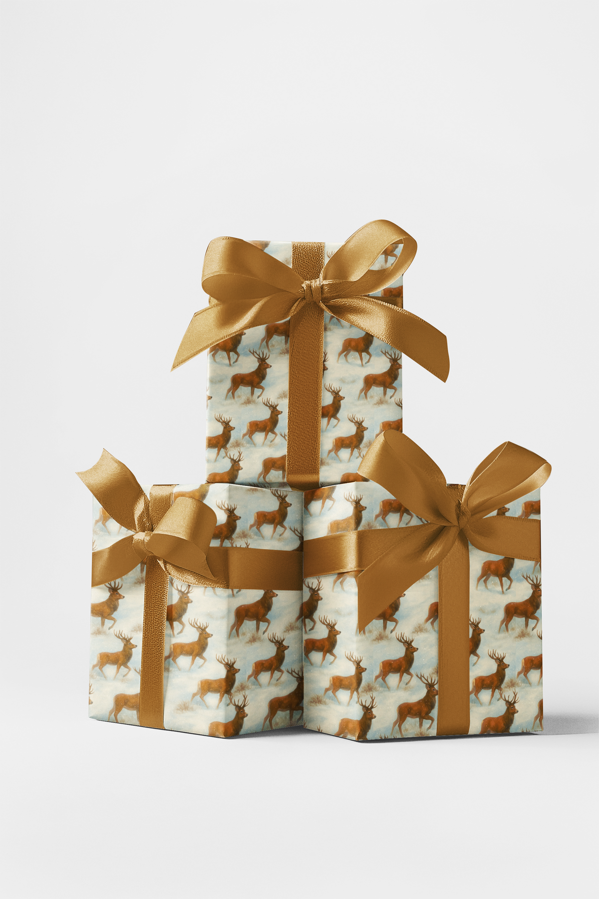 Winter Forest Gift Wrap, Reindeer Wrapping Paper, Wildlife Christmas Wrapping Paper, Holiday Deer Present Paper, Woodland Nat