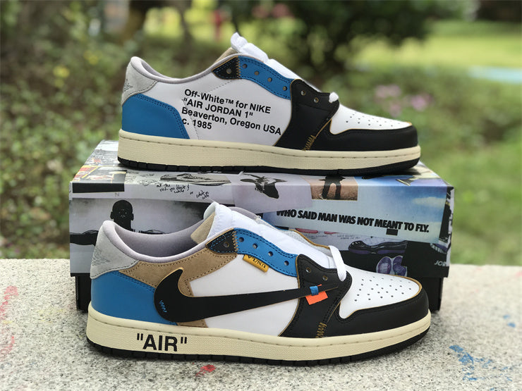 Low Top Sneakers, Blue White Black Colorway, Lace Up Design, Casual Gift for Sneaker Fans