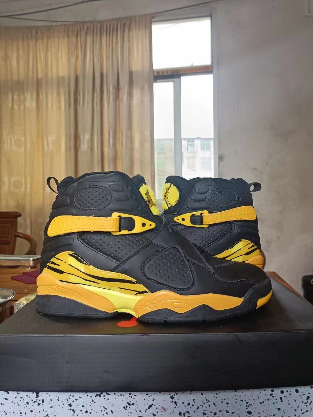 Sneakers, Black Yellow Colorway, Lace Up Design, Casual Gift for Sneaker Fans