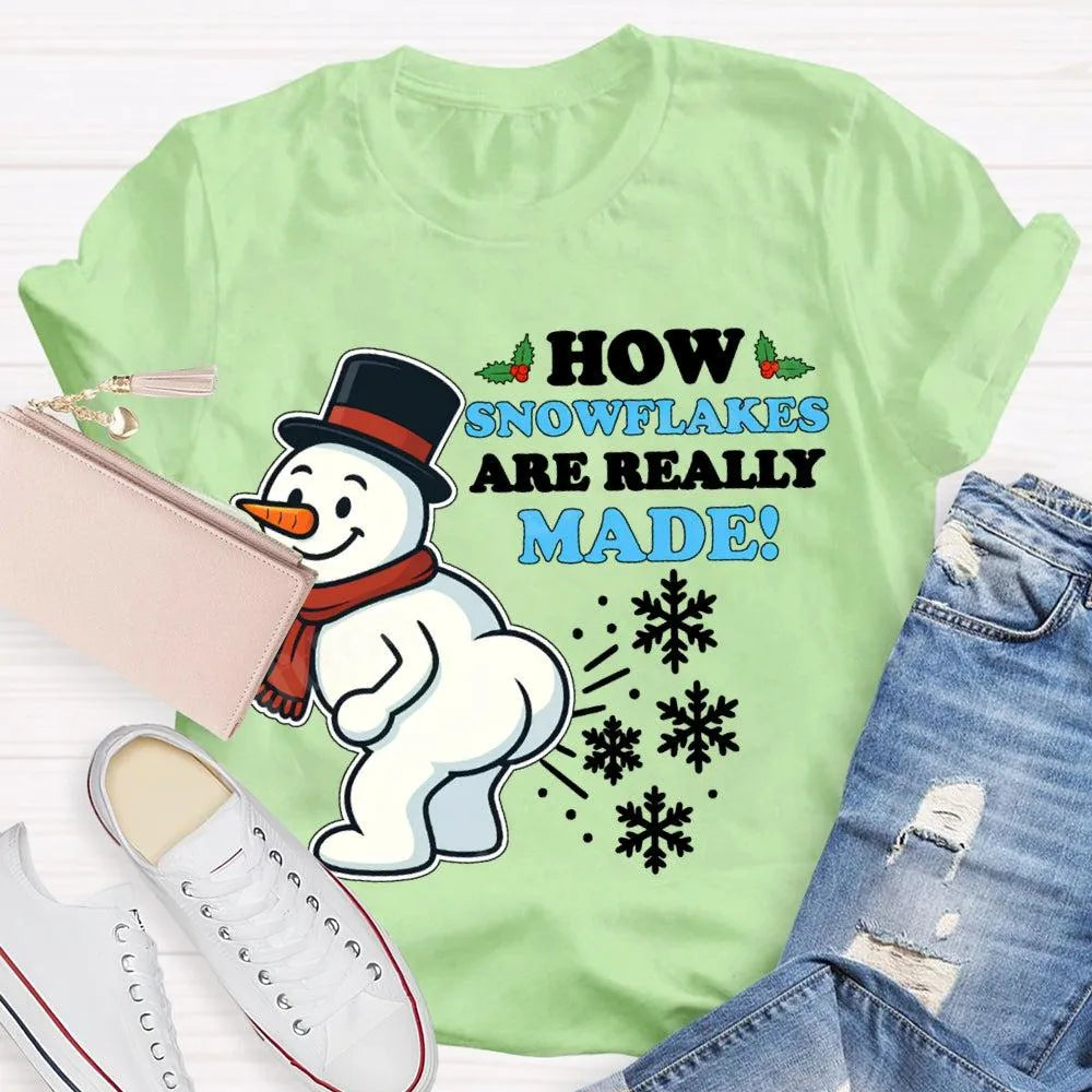 Festive Holiday Graphic Tee, Snowman Snowflake Christmas T-Shirt, Adorable Winter Snowman Shirt, Unisex Merry Christmas Tee, 