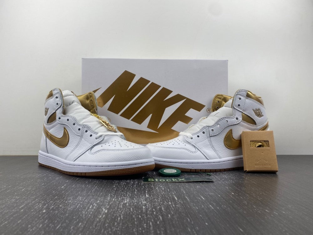 Retro High Top Sneakers, White Gold Colorway, Lace Up Design, Casual Gift for Sneaker Fans