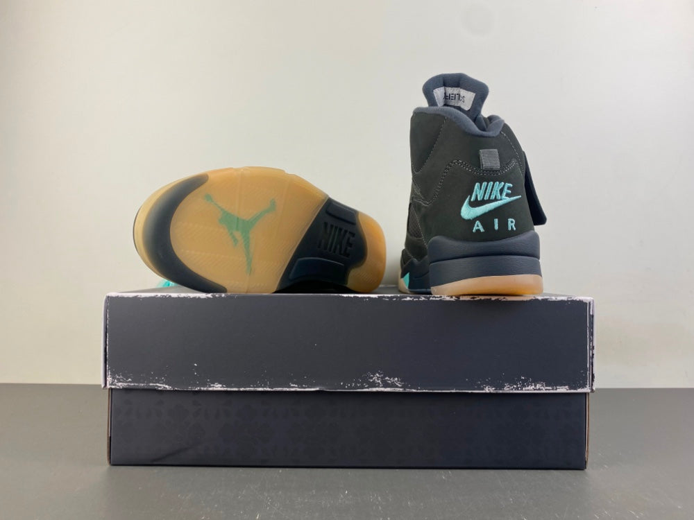 Retro Low Top Sneakers, Aurora Green Black Colorway, Lace Up Design, Casual Gift for Sneaker Fans