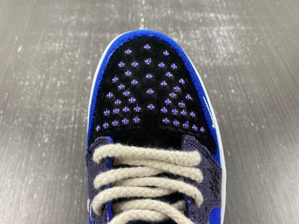 Low Top Sneakers, Royal Blue Black Purple Colorway, Lace Up Design, Casual Gift for Sneaker Fans