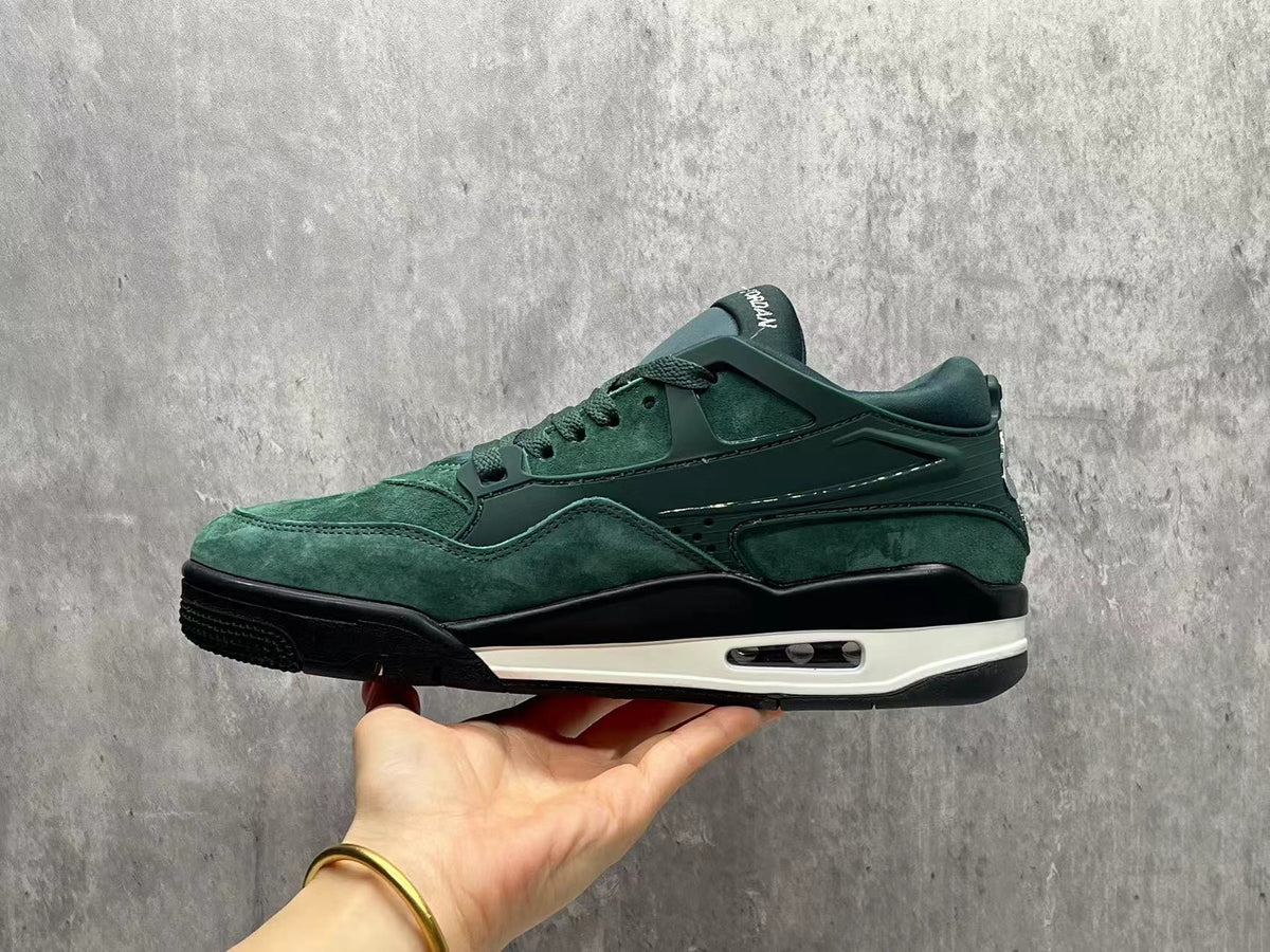 Low Top Sneakers, Green Colorway, Leather Footwear, Lace Up Design, Casual Gift for Sneaker Fans