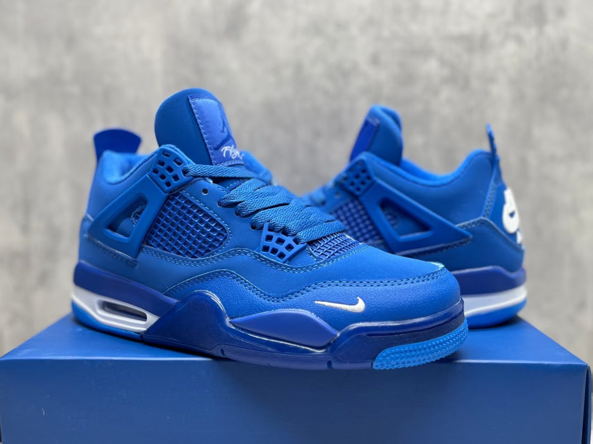 Mid Top Sneakers, Blue Colorway, Lace Up Design, Casual Gift for Sneaker Fans