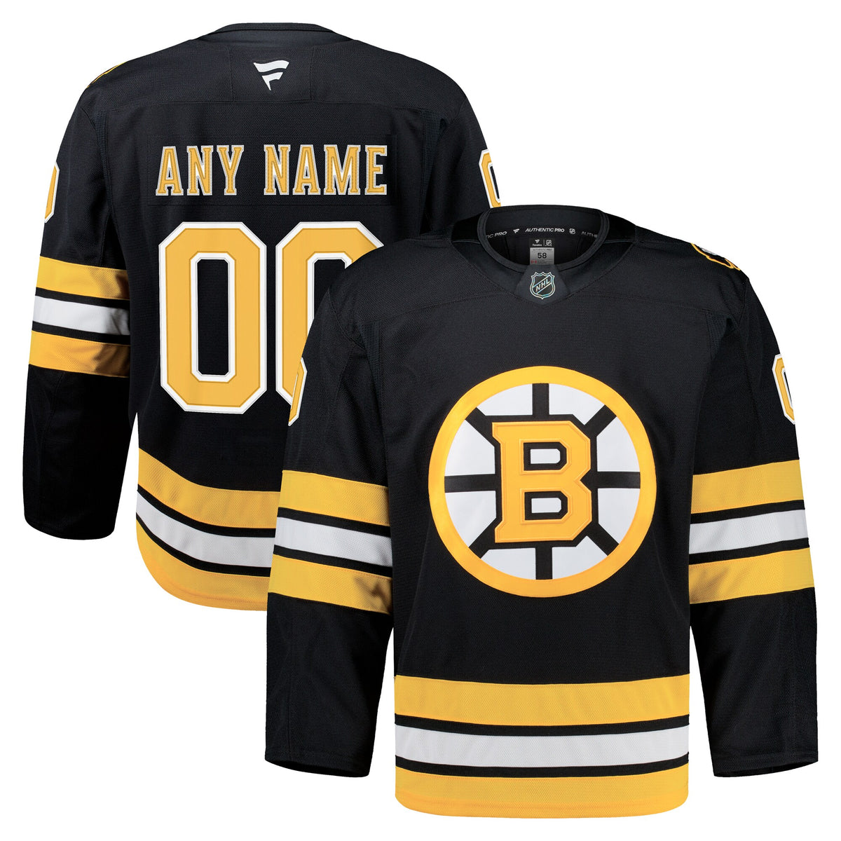 Boston Bruins Fanatics Black Home Authentic Pro Custom Jersey