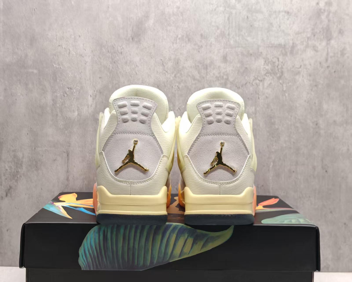 Mid Top Sneakers, Beige Orange Colorway, Lace Up Design, Casual Gift for Sneaker Fans