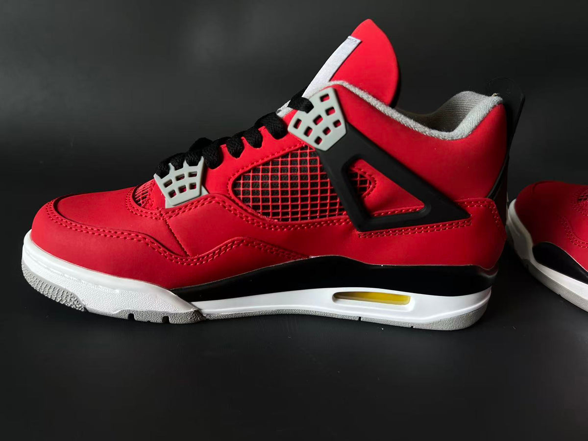 Retro Mid Top Sneakers, Red Colorway, Lace Up Design, Casual Gift for Sneaker Fans