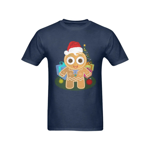 Adorable Holiday Graphic Tee, Gingerbread Man Christmas T-Shirt, Retro Xmas Cookie Shirt, Preshrunk Cotton Winter Shirt, Men'
