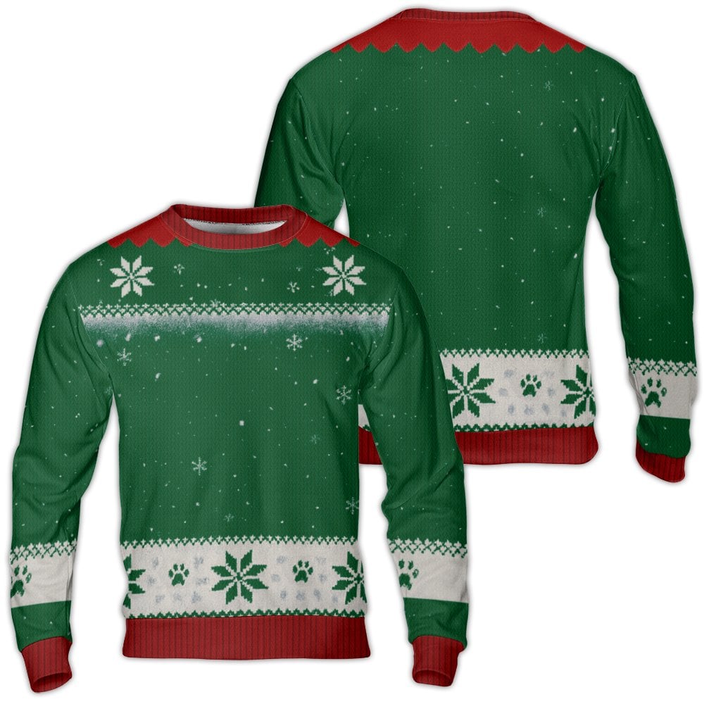 Snowflake Dog Paw Holiday Sweatshirt, Christmas Paw Print Ugly Sweater, Festive Pet Lover Xmas Crewneck, Dog Lover Ugly Sweat