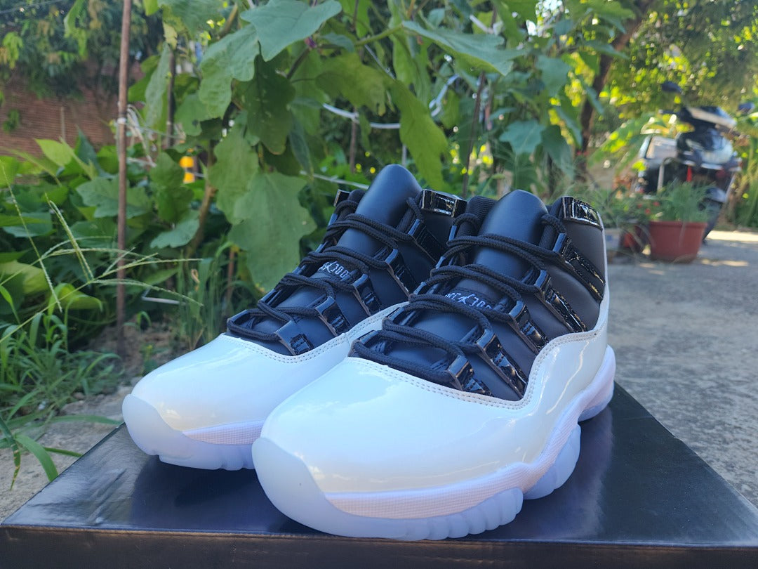 High Top Sneakers, White Black Colorway, Lace Up Design, Casual Gift for Sneaker Fans