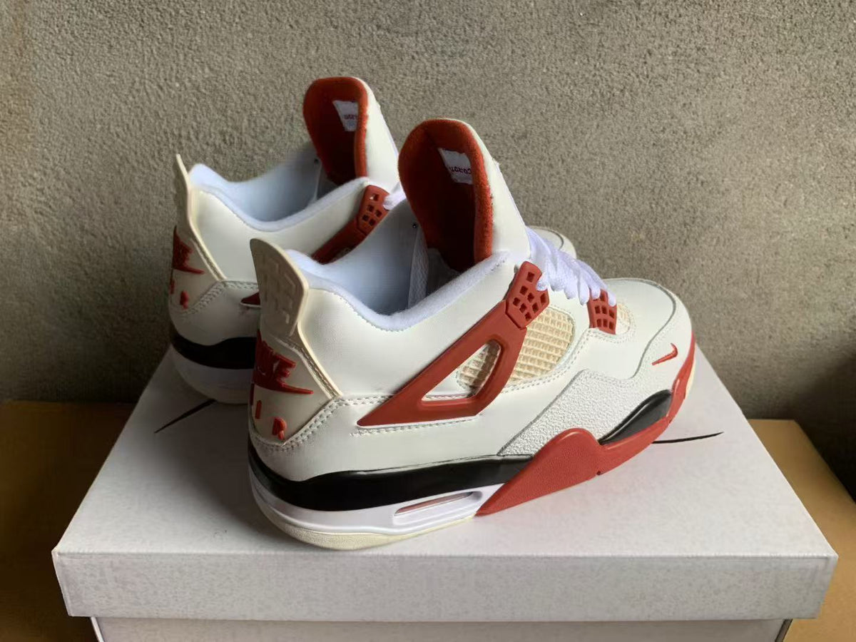 Mid Top Sneakers, Beige Red Colorway, Lace Up Design, Casual Gift for Sneaker Fans