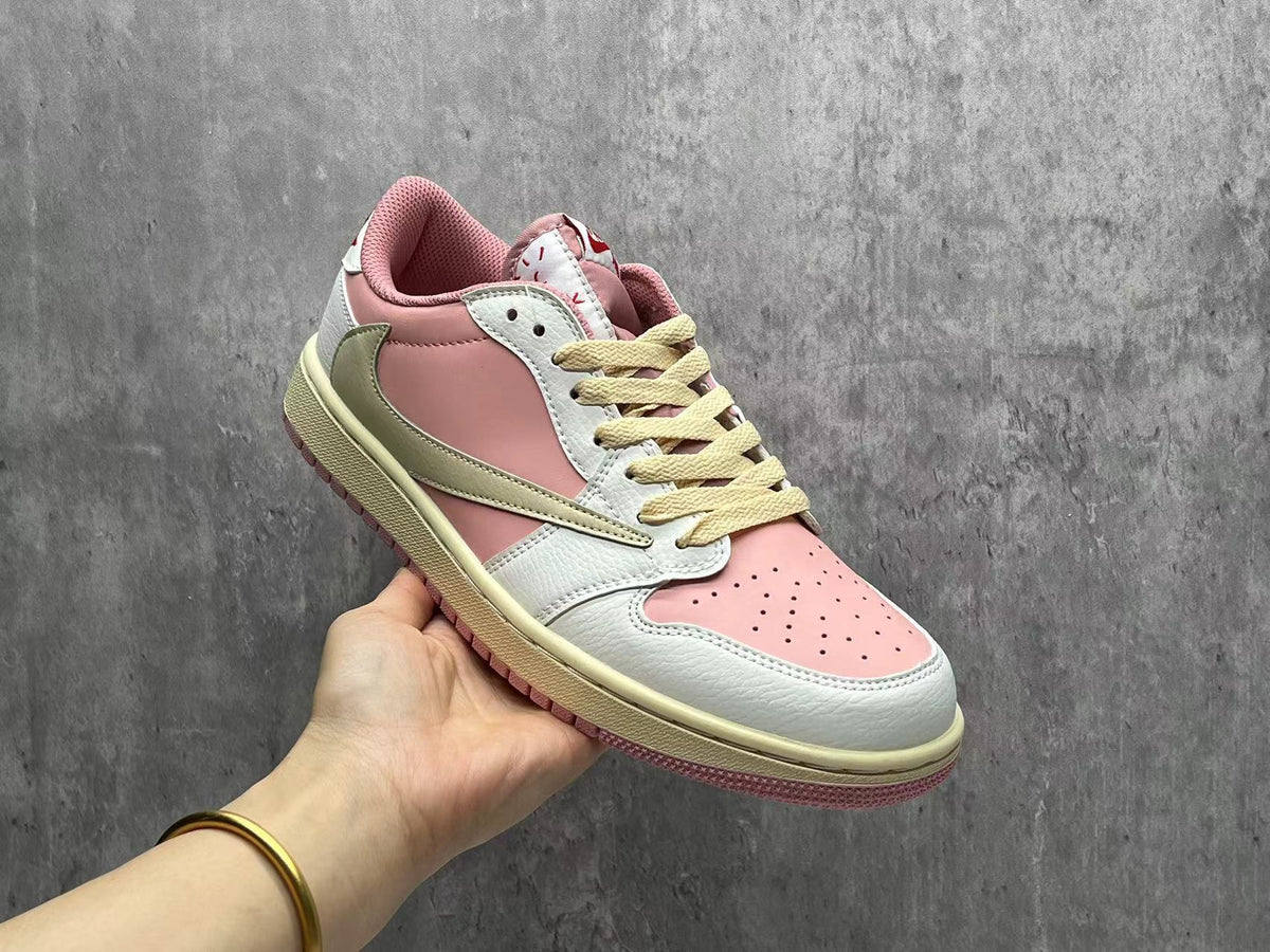Low Top Sneakers, Pink Colorway, Reverse Hook Design, Lace Up Design, Casual Gift for Sneaker Fans